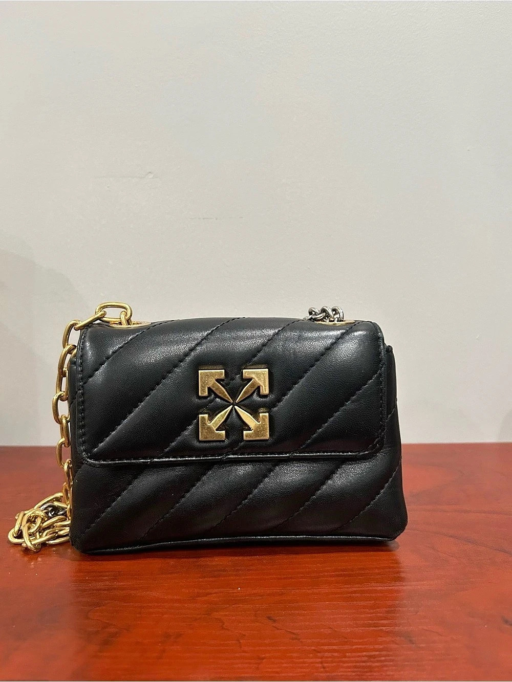 Off-White Jackhammer 17 Quilted Leather Shoulder Mini Bag - Black